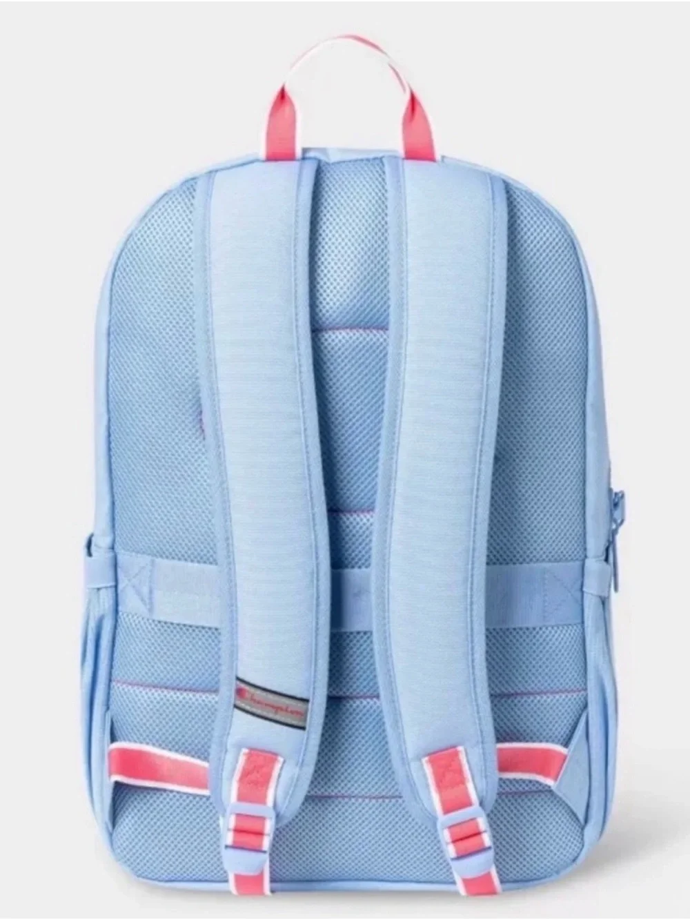 Champion Estate Kids Backpack in Blue with Pink Handle Holds up to 17” Laptop